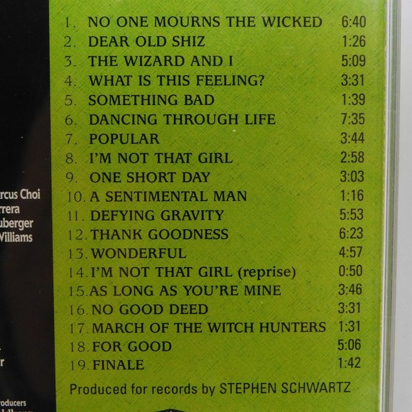 WICKED Original Broadway Cast Recording Soundtrack CD - Picture 4 of 7